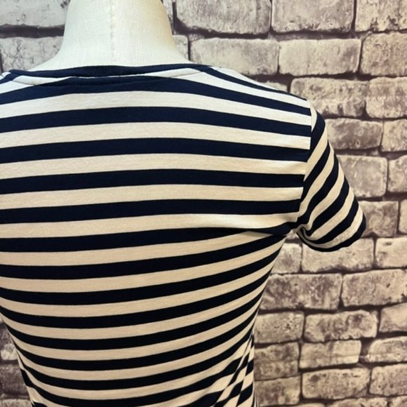 Ralph Lauren Sport Navy & White Stiped V-Neck Short Sleeve Top Size Small - Picture 6 of 8